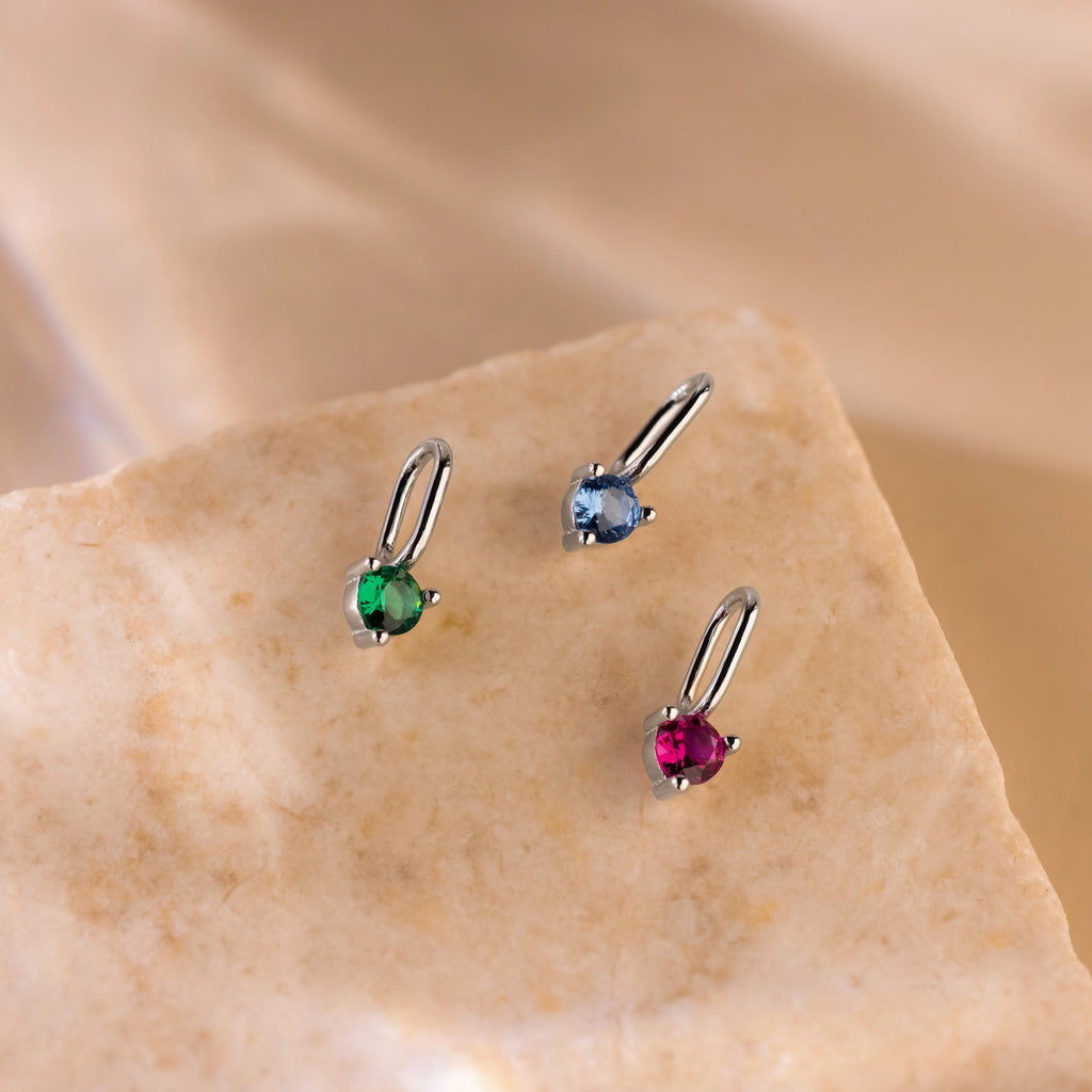 Emerald Dainty Charm Silver 18K Gold Plated