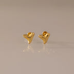 Shark Tooth Flatback Studs Silver 18K Gold Plated