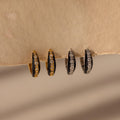 Diamond Noir Pave Dome Hoops Silver 18K Gold Plated
