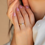 Mini Birthstone Ring Silver 18K Gold Plated