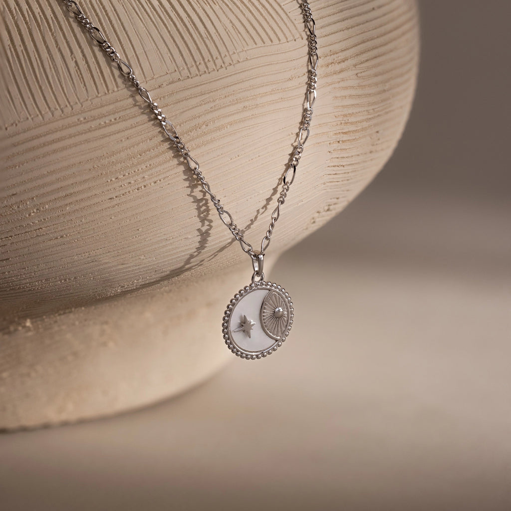 Gabi Coin Necklace Silver 18K Gold Plated