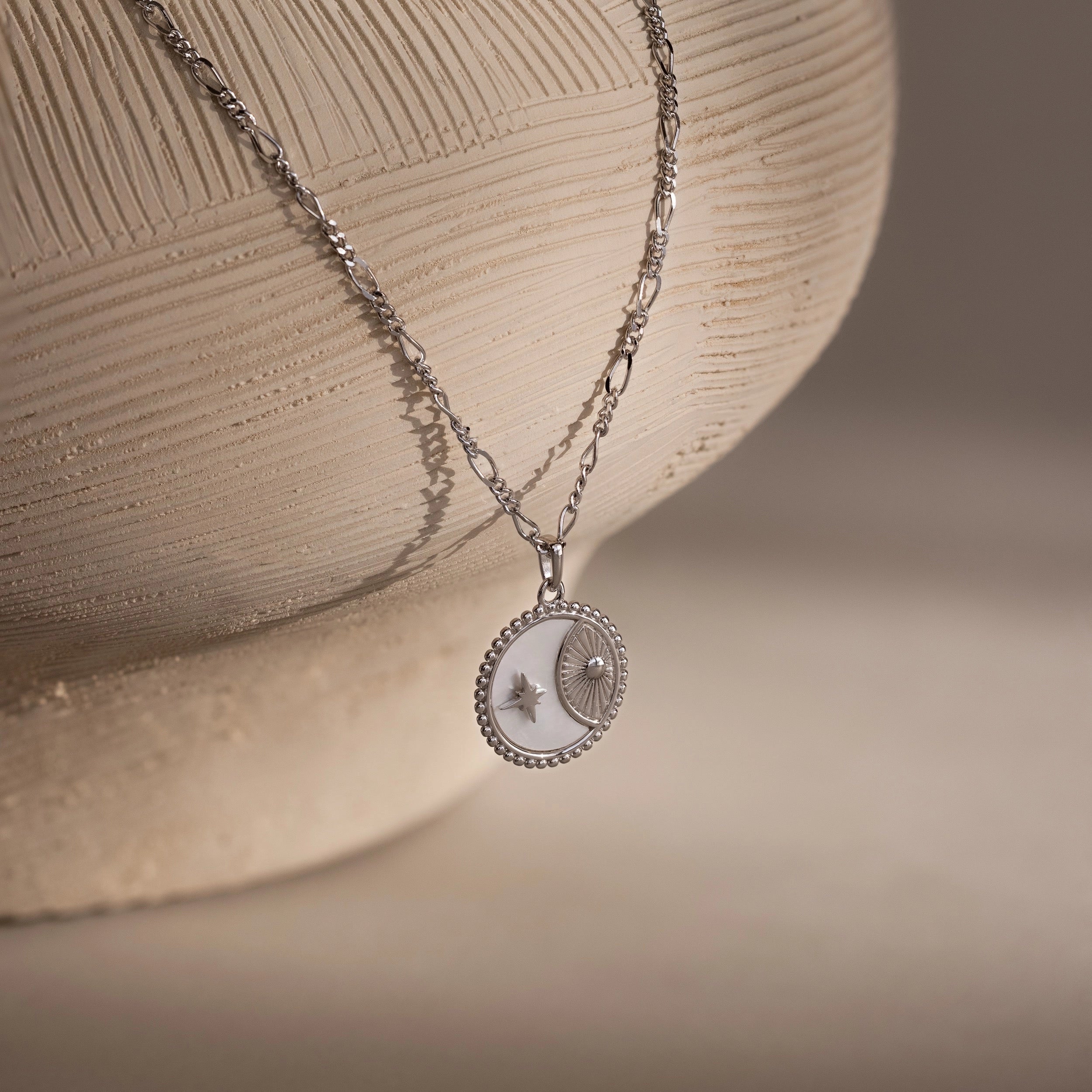 Gabi Coin Necklace Silver 18K Gold Plated