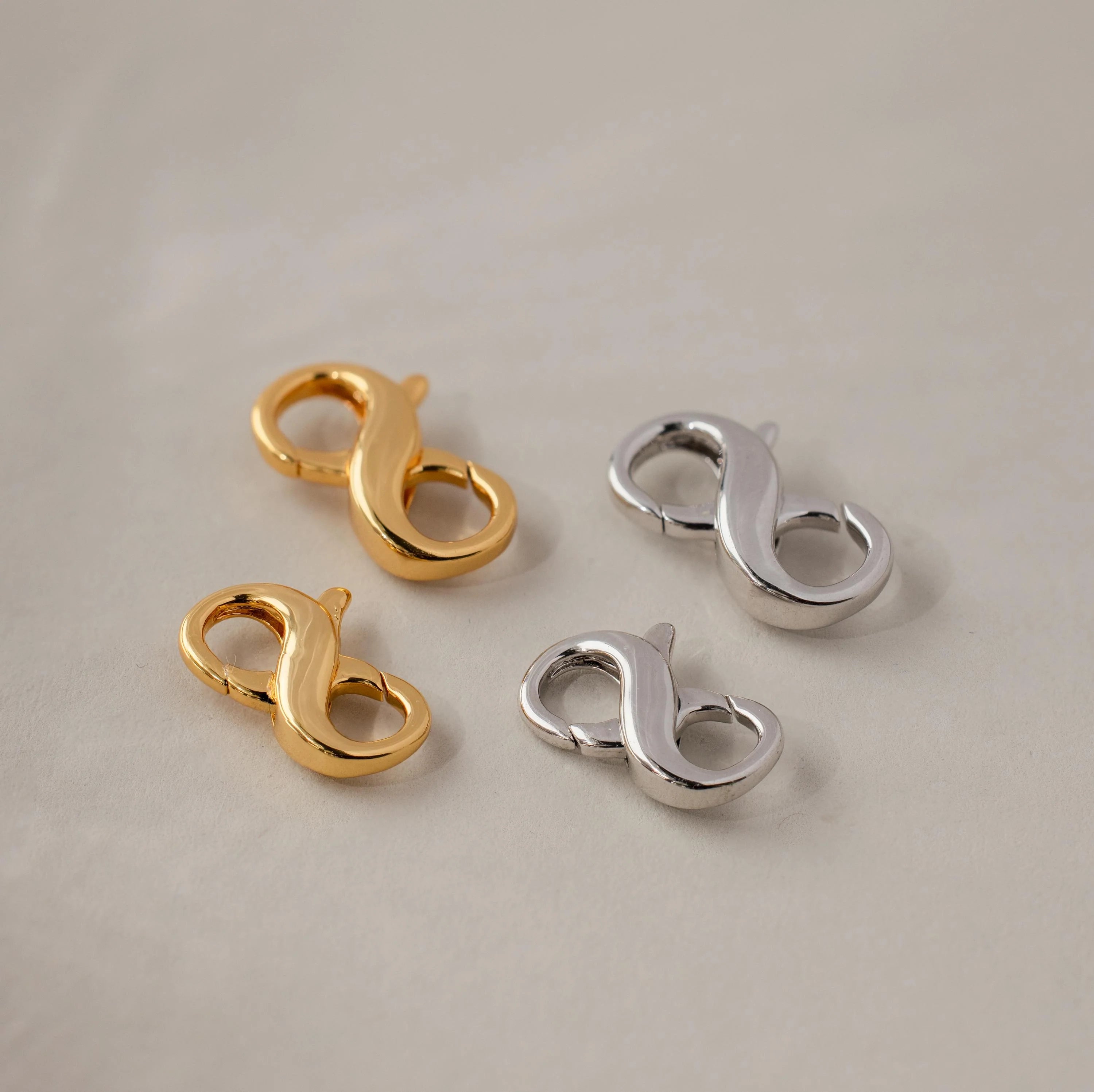 Multipurpose Lobster Clasp Extender Set Silver 18K Gold Plated
