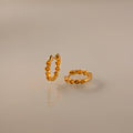 Mini Topaz Beaded Huggies Silver 18K Gold Plated