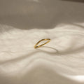 Dainty Wave Band Silver 18K Gold Plated