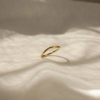 Dainty Wave Band Silver 18K Gold Plated