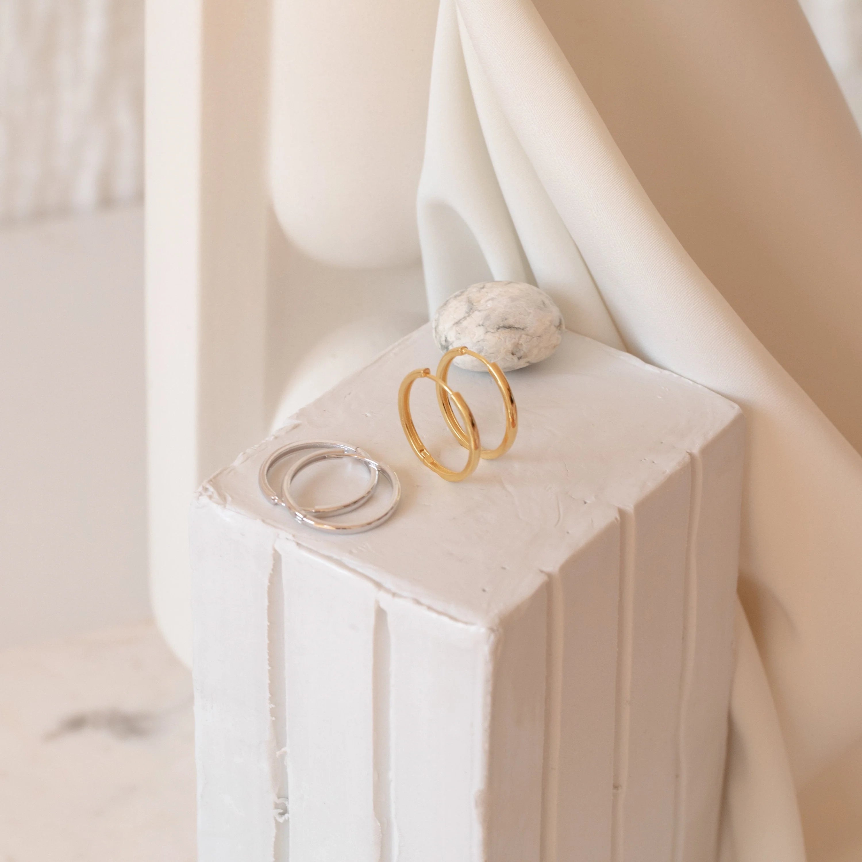 Classic Hoops Silver 18K Gold Plated