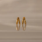 Amelia Duo Peridot Huggies Silver 18K Gold Plated