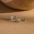 Diamond Baguette Stud Silver 18K Gold Plated