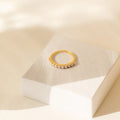 Crescent Pearl Ring Silver 18K Gold Plated