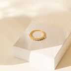 Crescent Pearl Ring Silver 18K Gold Plated