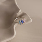 Multiple Marquise Birthstone Ring Silver 18K Gold Plated