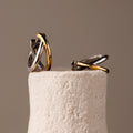 Laced Mixed Metal Huggies Silver 18K Gold Plated