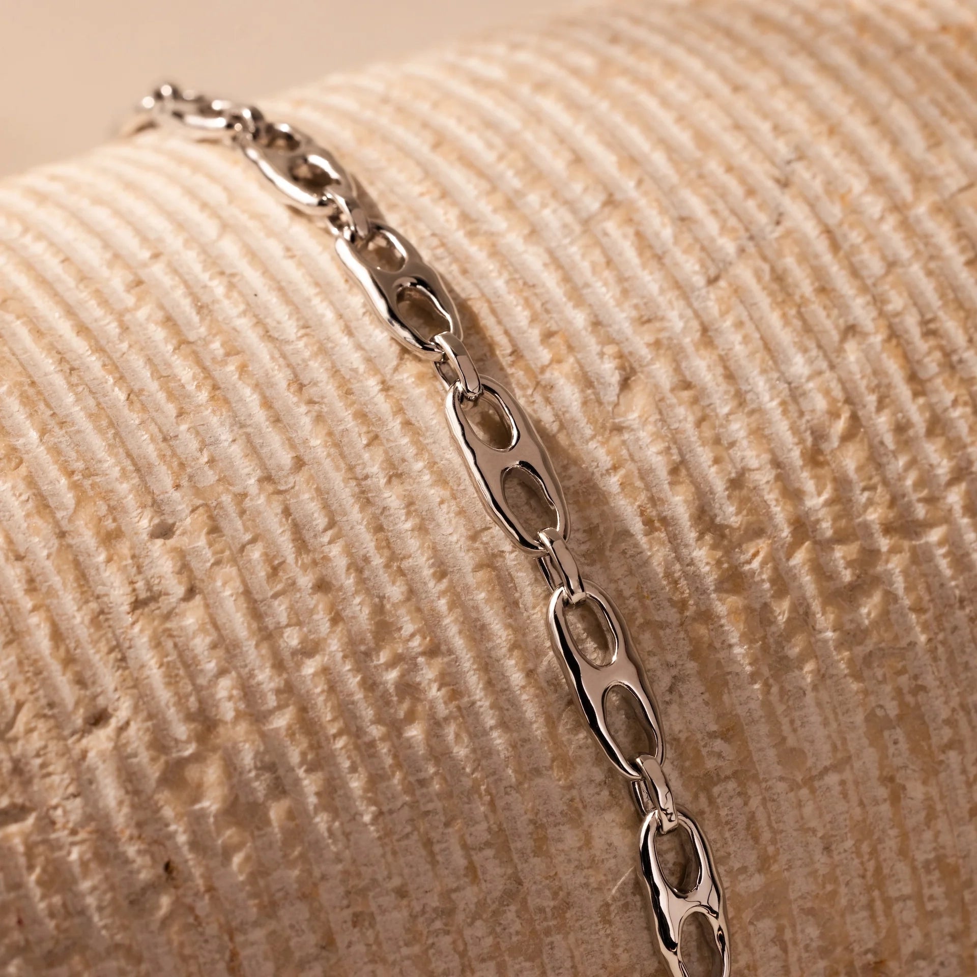 Organic Mariner Chain Bracelet Silver 18K Gold Plated