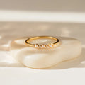 Delicate Pearl Diamond Ring Silver 18K Gold Plated