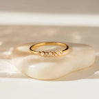 Delicate Pearl Diamond Ring Silver 18K Gold Plated