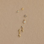 Opal Teardrop Flatback Studs Silver 18K Gold Plated