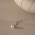 North Star Pearl Necklace Silver 18K Gold Plated