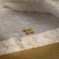 Geometric Blue Zircon Flat Back Studs Silver 18K Gold Plated
