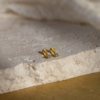 Geometric Blue Zircon Flat Back Studs Silver 18K Gold Plated