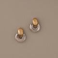 Eclipse Dome Studs in Mixed Metal Silver 18K Gold Plated
