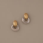 Eclipse Dome Studs in Mixed Metal Silver 18K Gold Plated