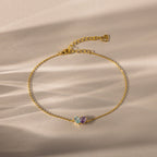 Toi et Moi Teardrop Heart Bracelet Silver 18K Gold Plated