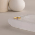 Dainty Baguette Birthstone Ring Silver 18K Gold Plated