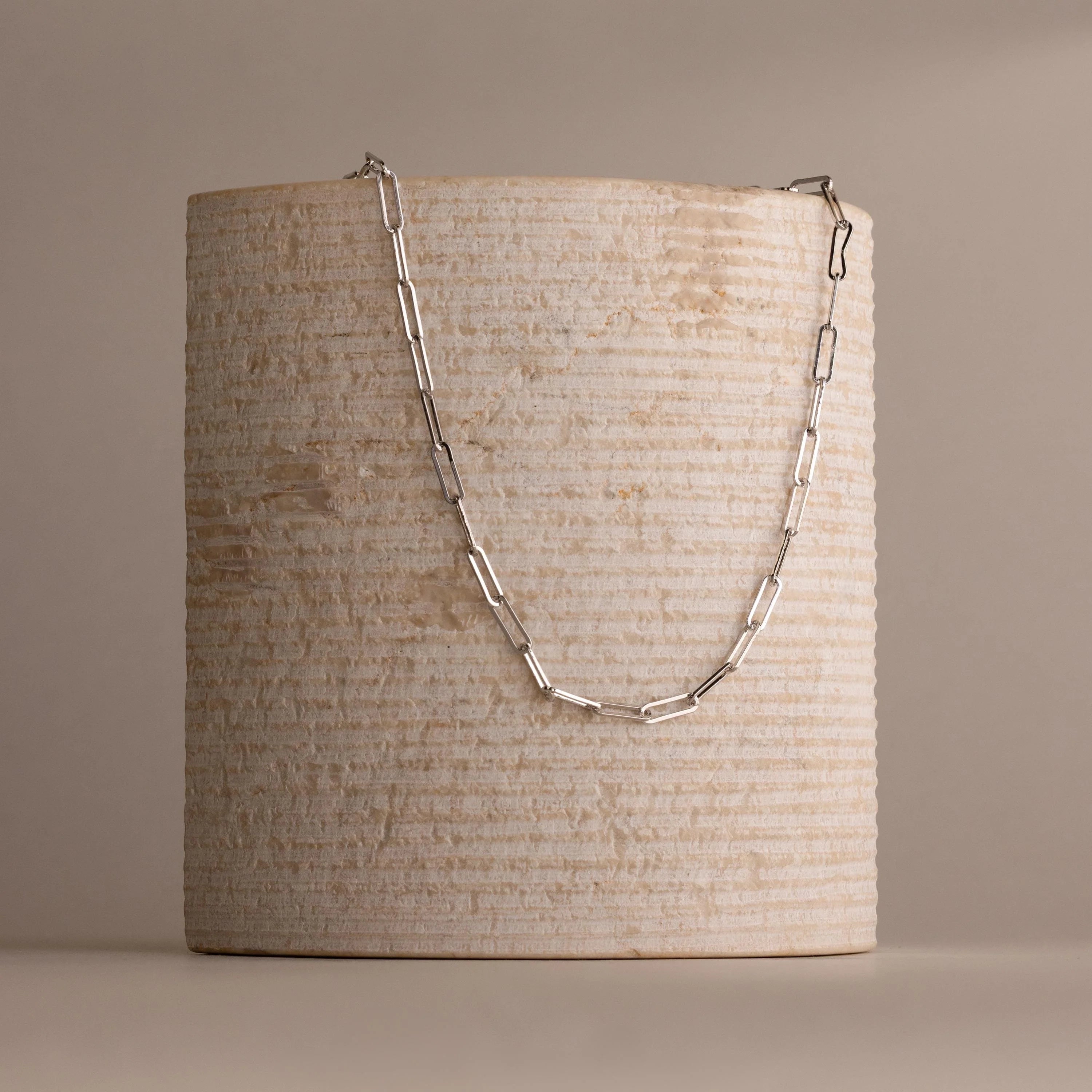 Bold Paperclip Chain Necklace Silver 18K Gold Plated