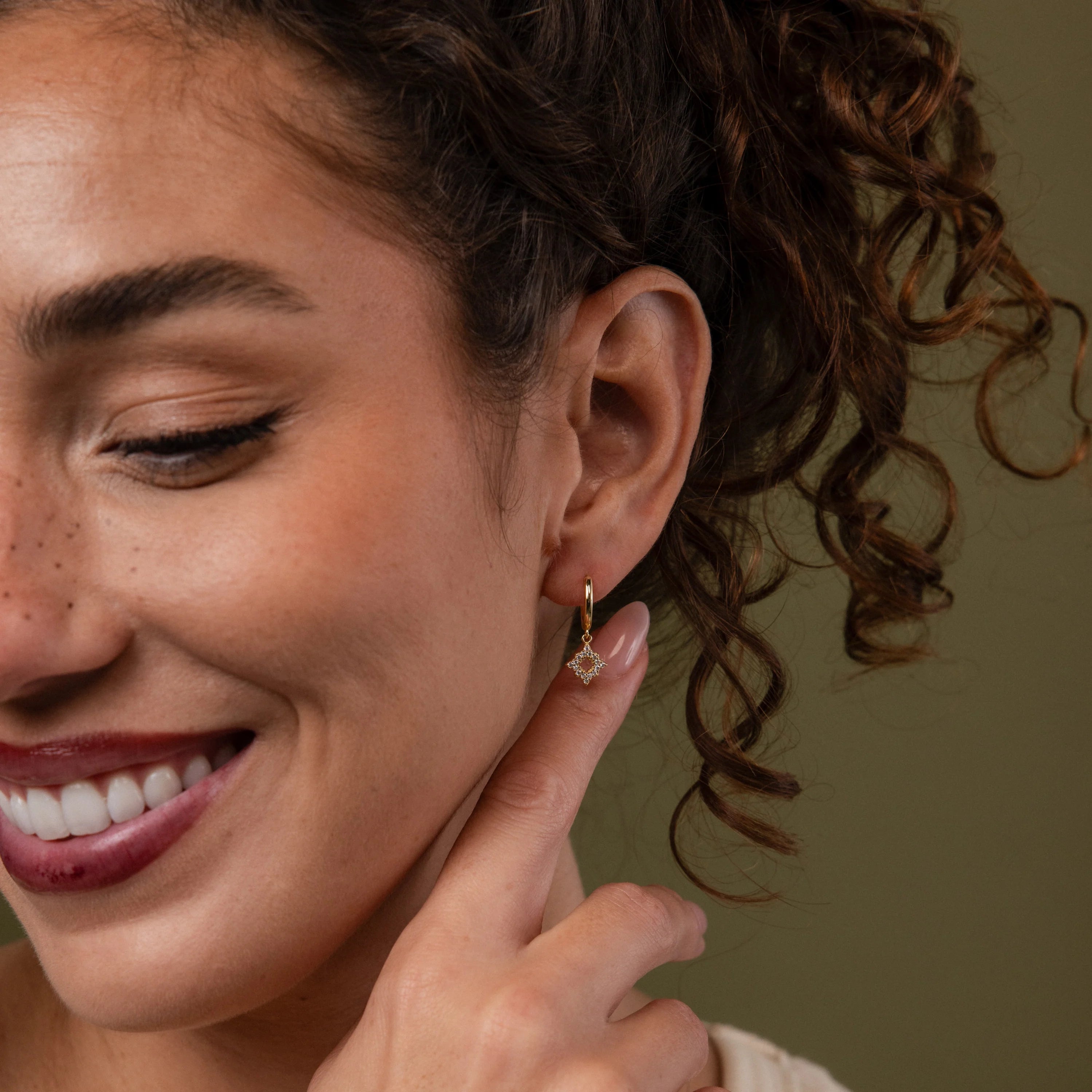 Twilight Star Hoops Silver 18K Gold Plated