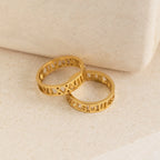 Roman Numerals Ring Silver 18K Gold Plated