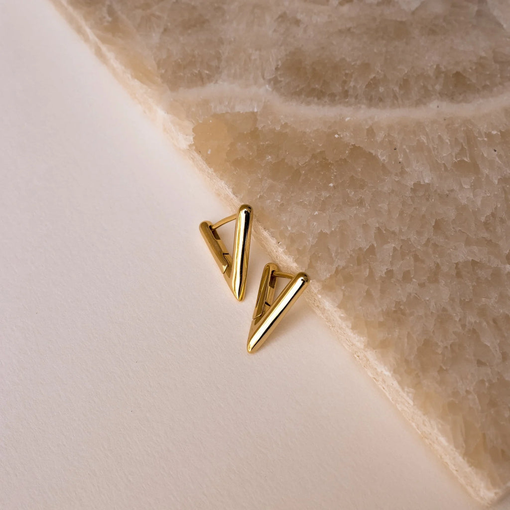 Triangle Huggies Silver 18K Gold Plated