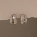 Duo Pave Dome Studs Silver 18K Gold Plated
