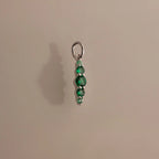 Emerald Ombre Lace Charm Silver 18K Gold Plated