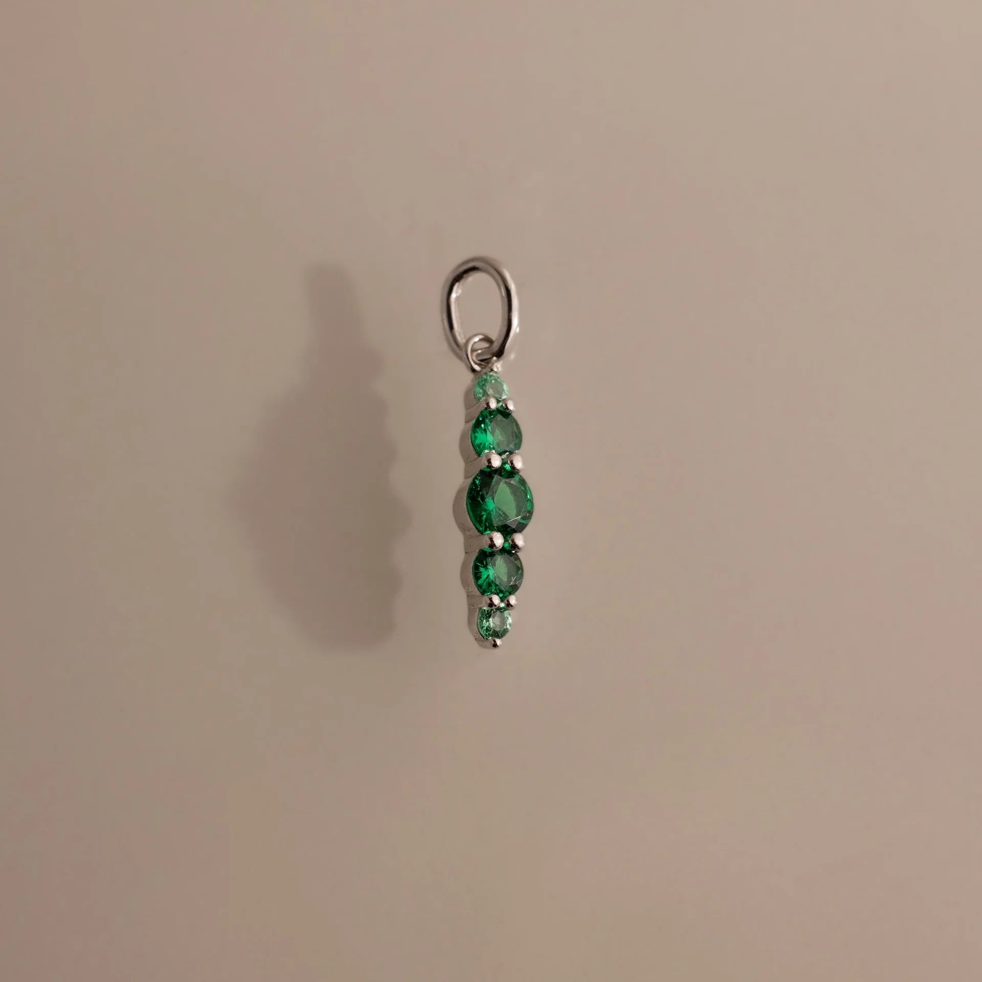 Emerald Ombre Lace Charm Silver 18K Gold Plated