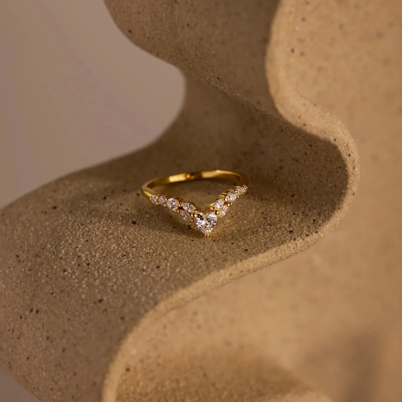 Blush Heart Cluster Ring