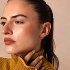 Diamond Raindrop Flat Back Studs Silver 18K Gold Plated