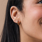 Black Onyx Hoops Bundle Silver 18K Gold Plated