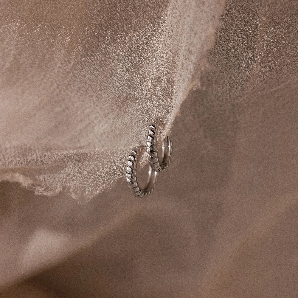 Thea Twisted Huggies Silver 18K Gold Plated