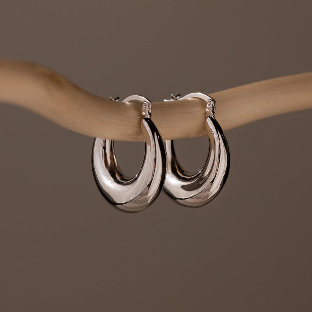 Sculpted Hoops Silver 18K Gold Plated