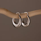 Sculpted Hoops Silver 18K Gold Plated