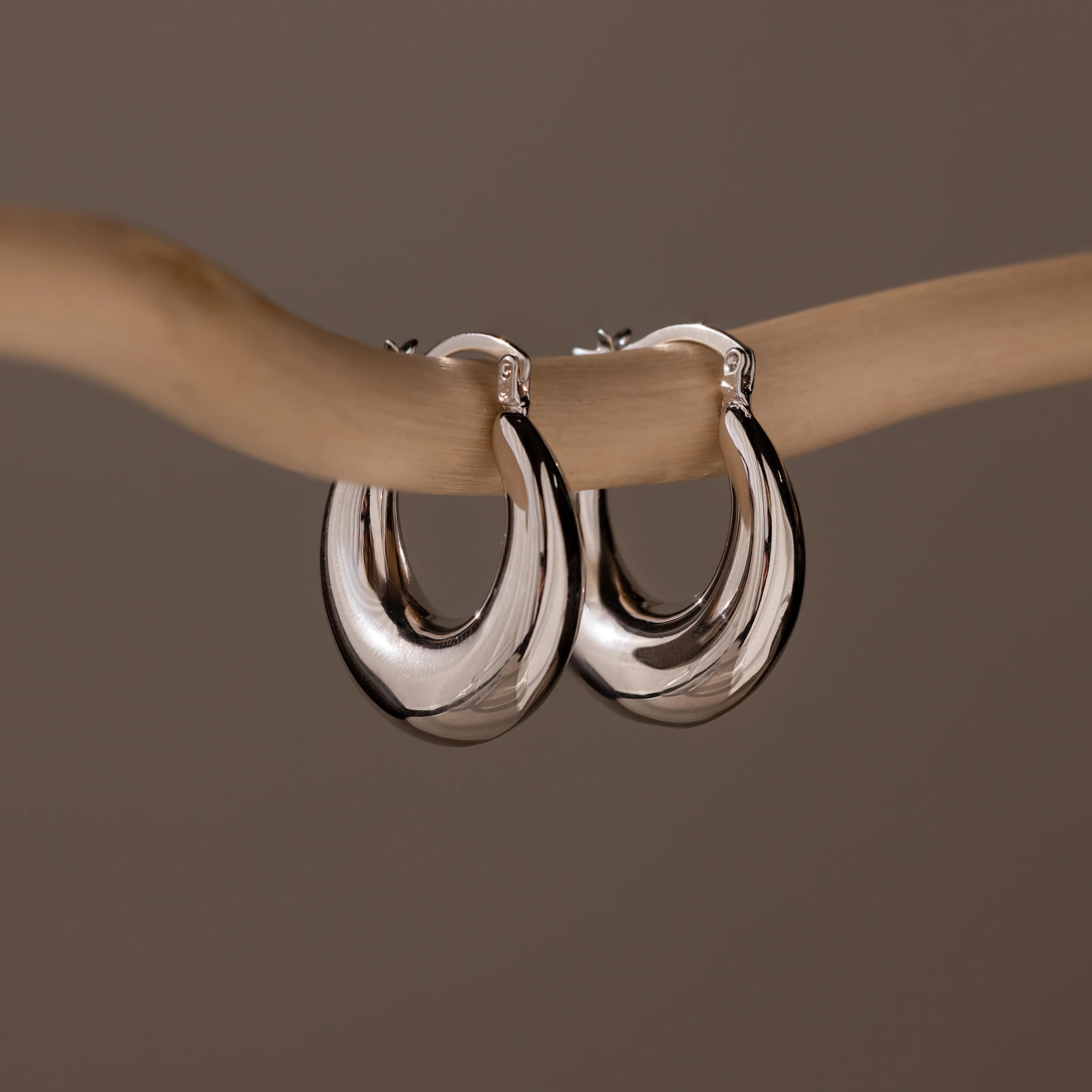 Sculpted Hoops Silver 18K Gold Plated