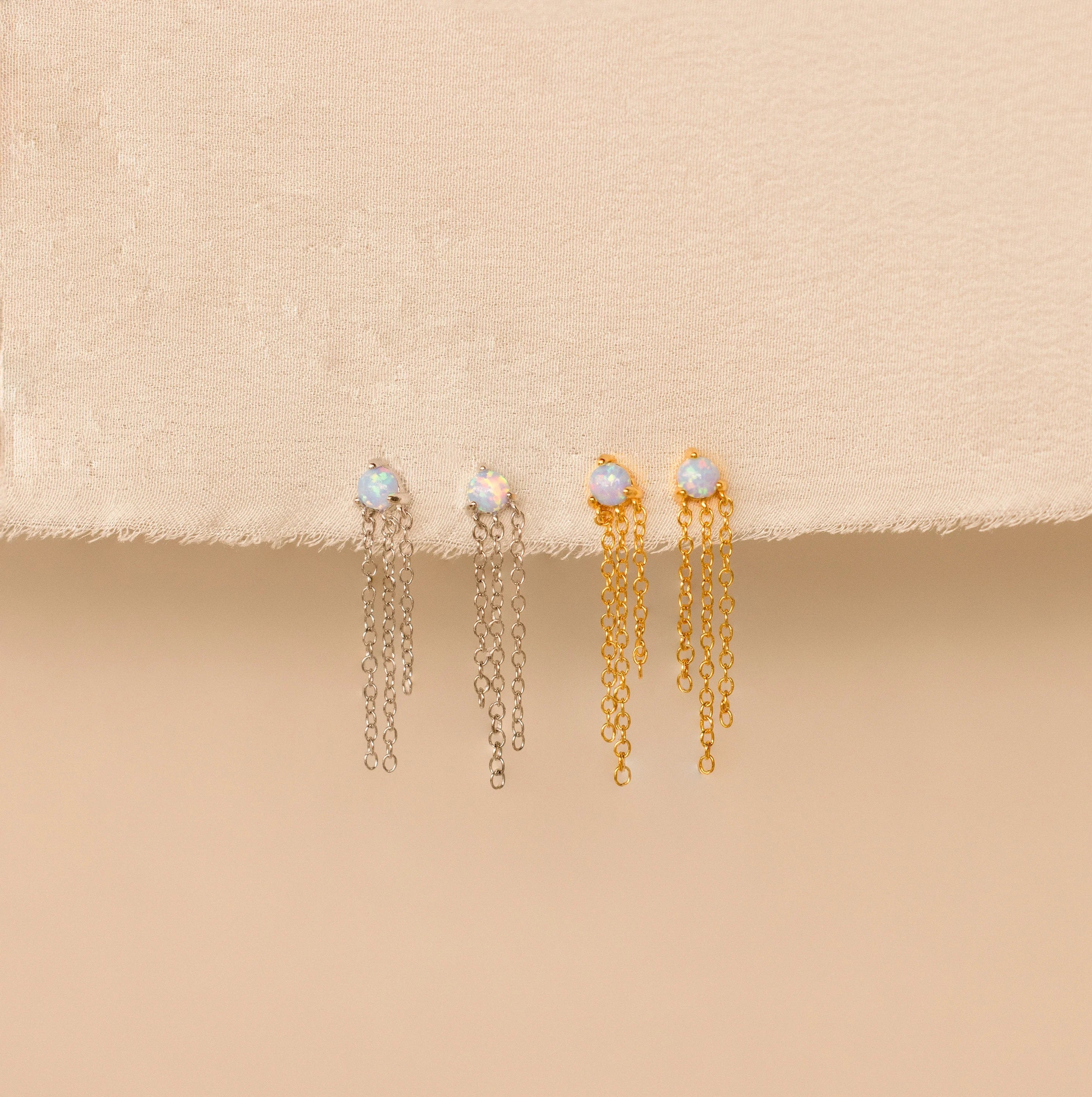 Opal Chain Earrings