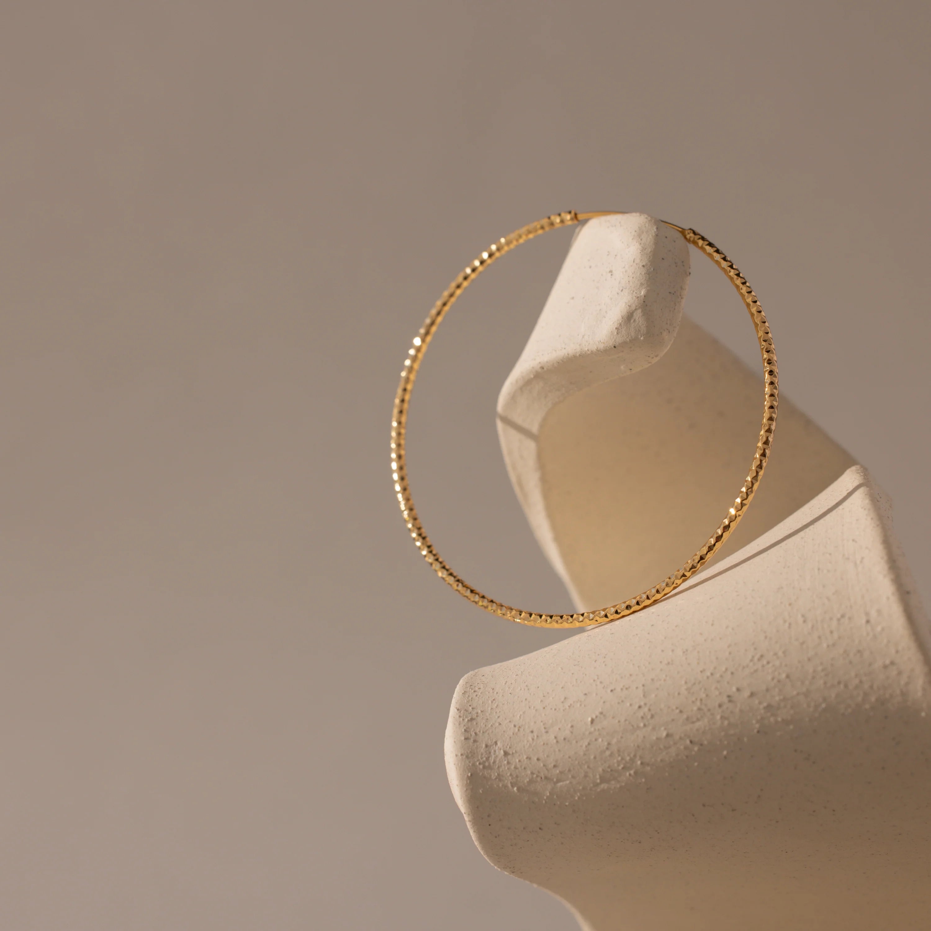 Large Sparkle Hoops Silver 18K Gold Plated