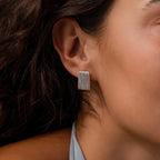 Ribbed Earrings Silver 18K Gold Plated