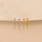 Opal Chain Earrings Silver 18K Gold Plated