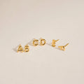 Bubble Letter Studs Silver 18K Gold Plated