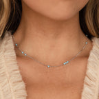 Turquoise Satellite Necklace Silver 18K Gold Plated