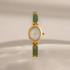 Jade Band Timepiece Silver 18K Gold Plated