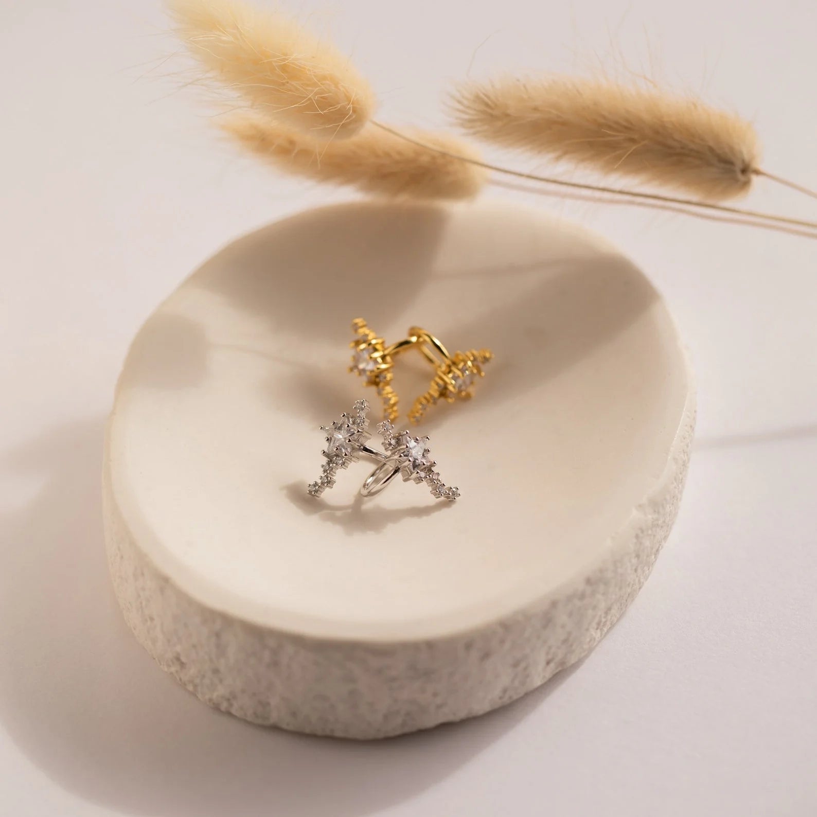 Starry Night Ear Cuffs Silver 18K Gold Plated